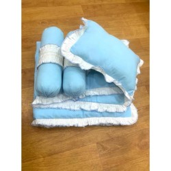 Plain Sky Blue Colour Baby Comforter Set 4 Piece