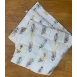 Muslin Baby Blanket Feather Pattern