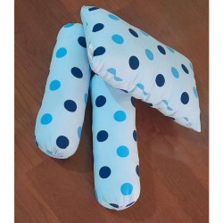 Soft Pillow Bolster Set - Blue Spot Pattern