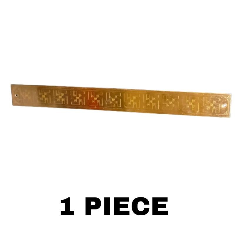 1 Pieces COPPER SWASTIK STRIP / SCALE / PATI For Vastu, Peace, Wealth and Prosperity Decorative Showpiece - 30 cm