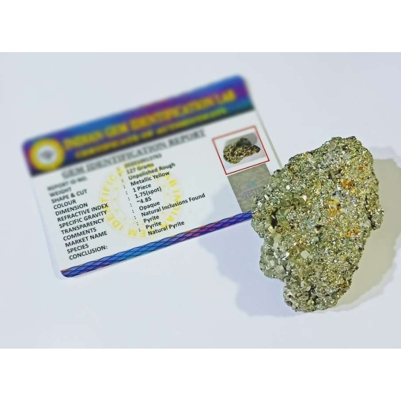 Certified Golden Pyrite Raw Stone 1 Piece