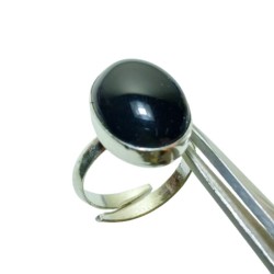 Adjustable Black Tourmaline Ring With Lab Certified