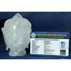 Genuine Sphatik (Crystal) Buddha Head Idol Certified & 546 Gram