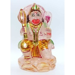 Original Rose Quartz Hanuman ji Idol & Certified 721 Gram