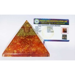 Original Orangish Orgone Pyramid & Certified 221 Gram