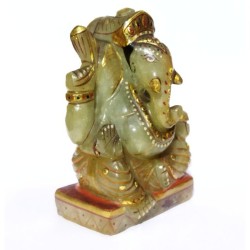 Light Green Aventurine Ganesh ji  Idol Certified & 401 Gram