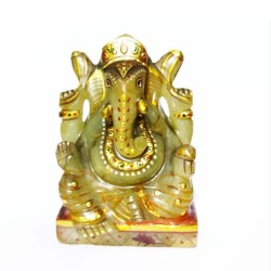 Light Green Aventurine Ganesh ji  Idol Certified & 401 Gram