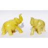 Yellow Aventurine Elephant Figure (2 Pieces) & Certified 194 Gram