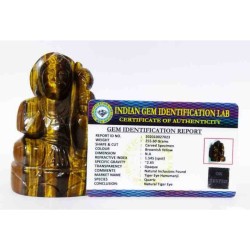 Natural Tiger Eye Hanuman ji Idol & Certified 255 Gram