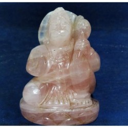 Genuine Rose Quartz ji Hanuman Idol & Certified 281 Gram