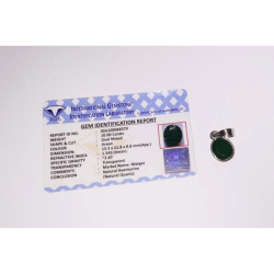 Green Aventurine Locket & Certified 10 Carat (Silver Pendant)