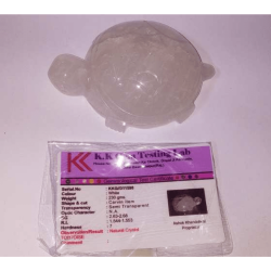 Certified Indian Sphatik Kachua (Crystal Tortoise) & Natural Crystal- 242 Gram