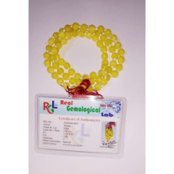 Yellow Chalcedony Mala & Lab Certified Gemstone