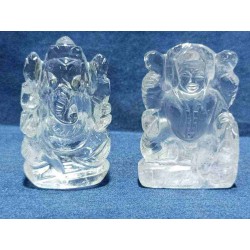 Genuine Indian Sphatik Laxmi Ganesh Murti 136 Gram -  Certified (Lakshmi Ganesh)