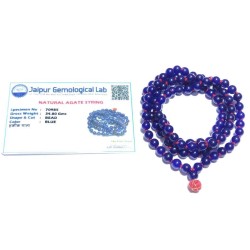 Original Blue Hakik Mala For Rahu & Certified 6 mm & 108 Beads