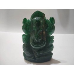 Green Aventurine Lord Ganesh Idol & Genuine 80 Gram
