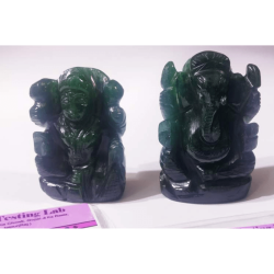 Green Aventurine Ganesh Laxmi Idol - 291 Gram