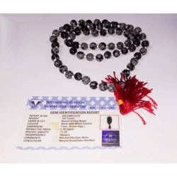 Natural Snowflake obsidian Mala - 8mm & 72 Bead
