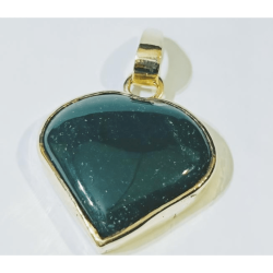 Natural Aventurine in silver locket & Lab -Certified  23 carats