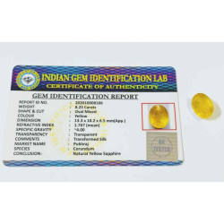 Yellow Sapphire (Pukhraj) Certified - 8.25 Carat