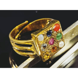 Navratna Ring (Adjustable) Mixed Precious Stone & Certified