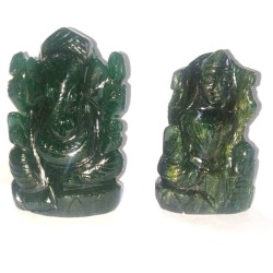 Green Green Aventurine Laxmi Ganesh, Natural Stone Idol (221) Gram