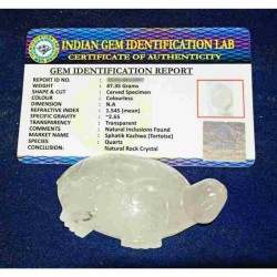 Natural Indian Sphatik Kachua (Tortoise) & Lab Certified 47 Gram