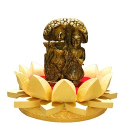 Shriparni Wooden Lotus Singhaasan (Throne) 6 Inch - Made Of ShriParni Wood