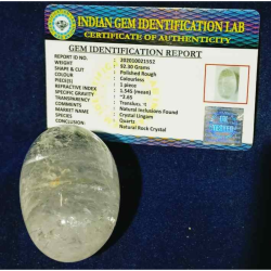Indian Sphatik Shiv Lingam & Lab Certified 91 Gram