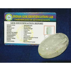 Indian Sphatik Shiv Lingam & Lab Certified 81 Gram