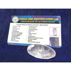 Indian Sphatik Shiv Lingam & Lab Certified 17 Gram