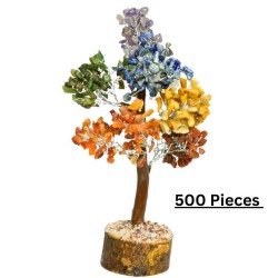Seven Chakra Tree - 500 Pieces Multicolour Stones Certified