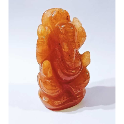 Orange Aventurine (Sindoori) Ganesh Ji Idol 85 Gram Certified