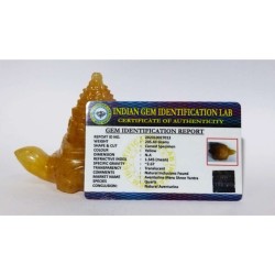 Genuine Yellow Aventurine Meru Shree Yantra Abhimantrit & Certified 205 Gram